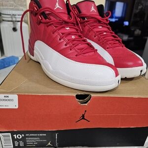 Air Jordan 12 Retro Red & White Sneakers